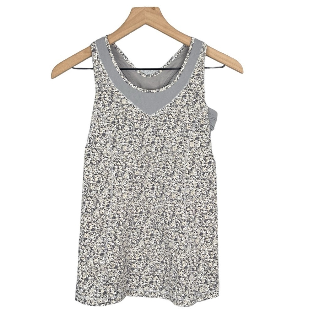Lululemon Top Womens 4 Floral Tone It Tank Performance Gym Activewear Work Out